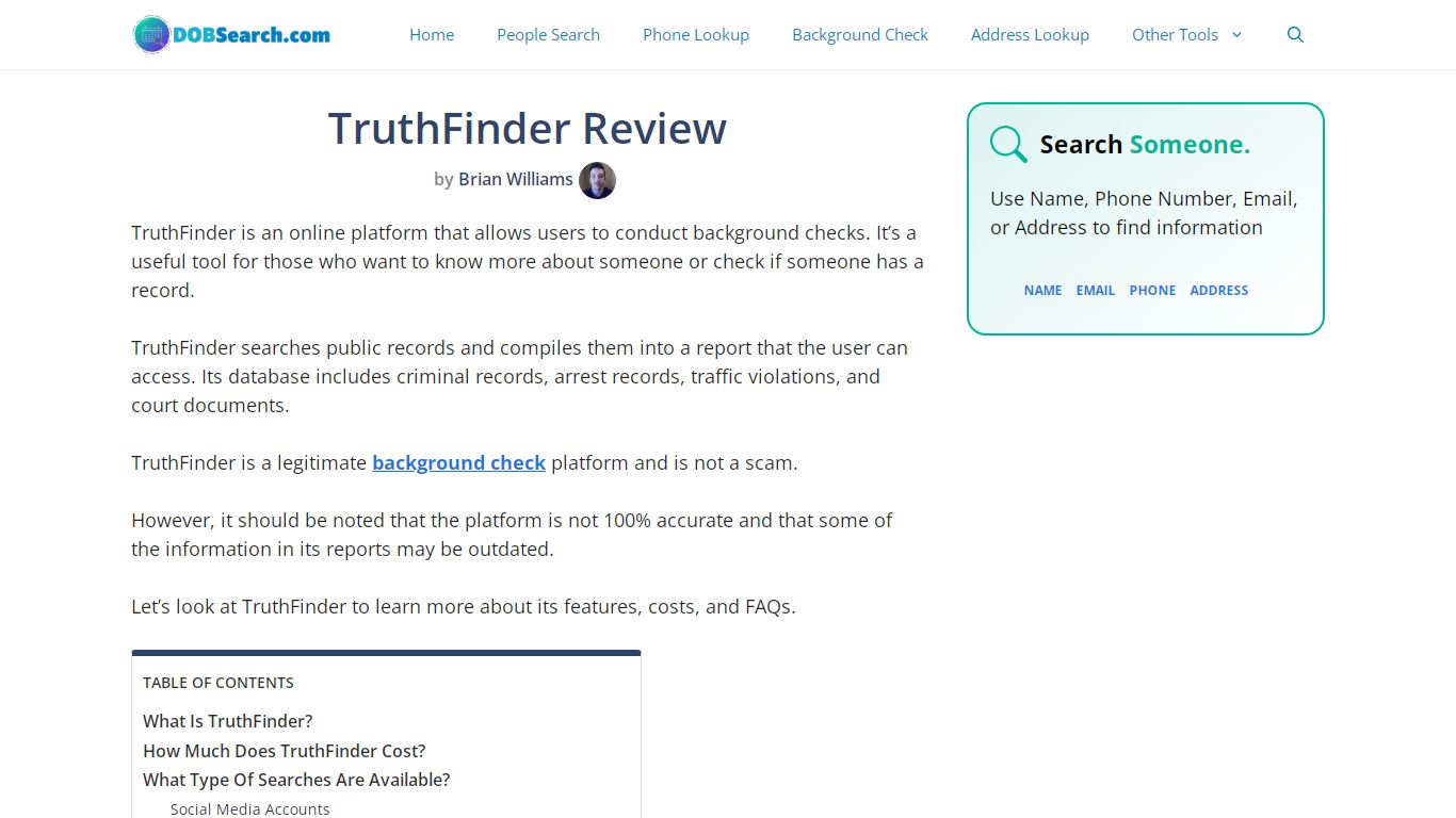 TruthFinder Review: Is It Legit? Features, Costs & FAQs - DOBSearch.com